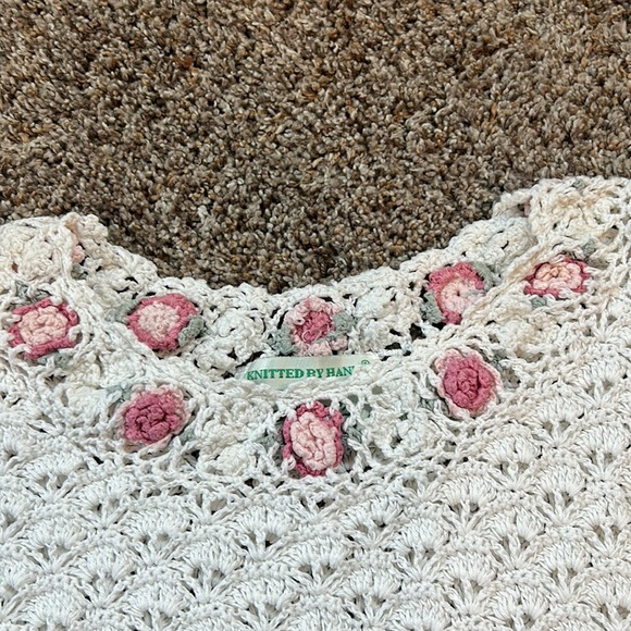 Vintage Colleen’s Collectables Hand Knitted Top sz Medium - Picture 4 of 9